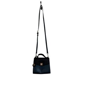 Dune London Green/Black Handbag adjustable strap kiss lock closure